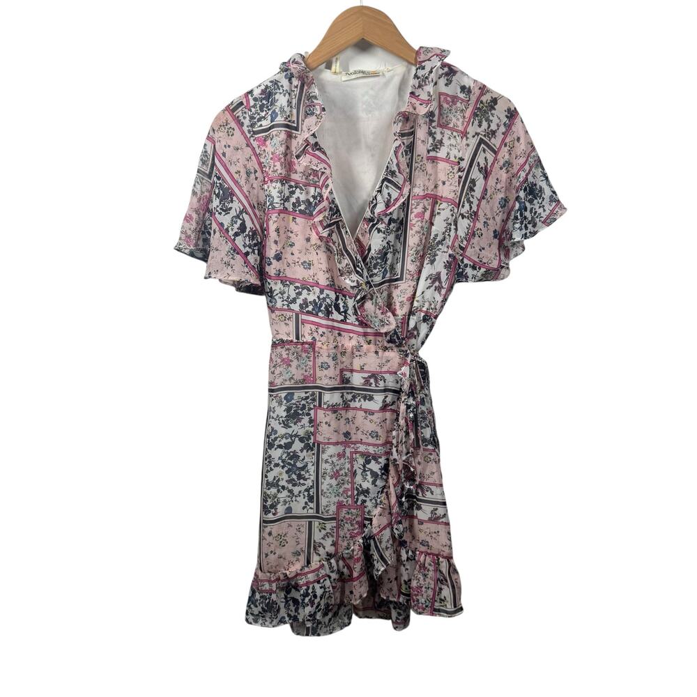 Available‎ by Angela Fashion Dress Women S Pink Floral Cottage Ruffle True Wrap